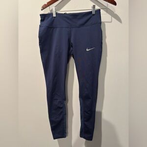 Nike Women’s  Dark Blue Running Leggings w/drawstring Size M